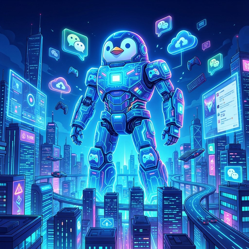 Logo et présentation de Tencent, acteur majeur de l’intelligence artificielle et développeur de modèles de langage avancés