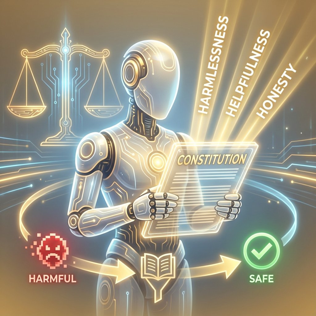 Illustration détaillée de le Constitutional AI et l’alignement des valeurs