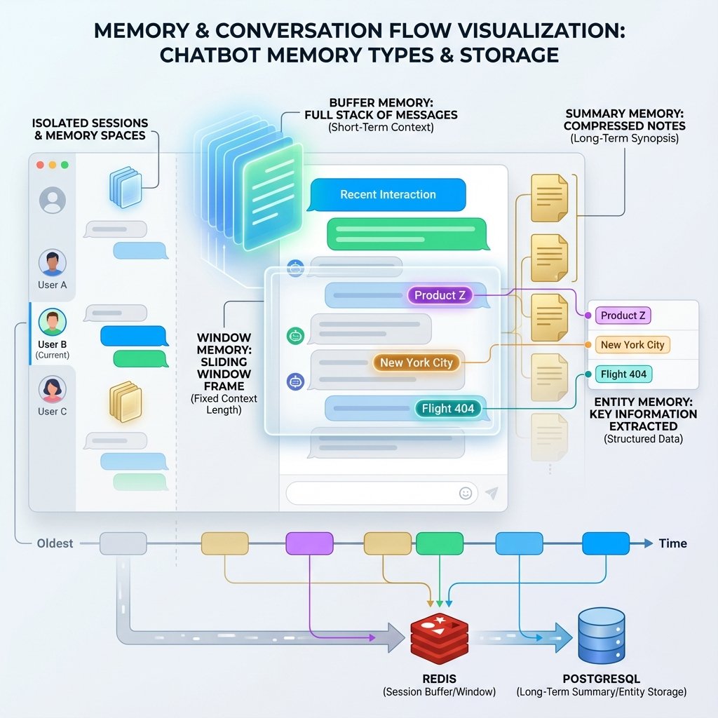 Diagramme d’architecture LangChain illustrant les systèmes de mémoire conversationnelle pour le développement d’applications IA