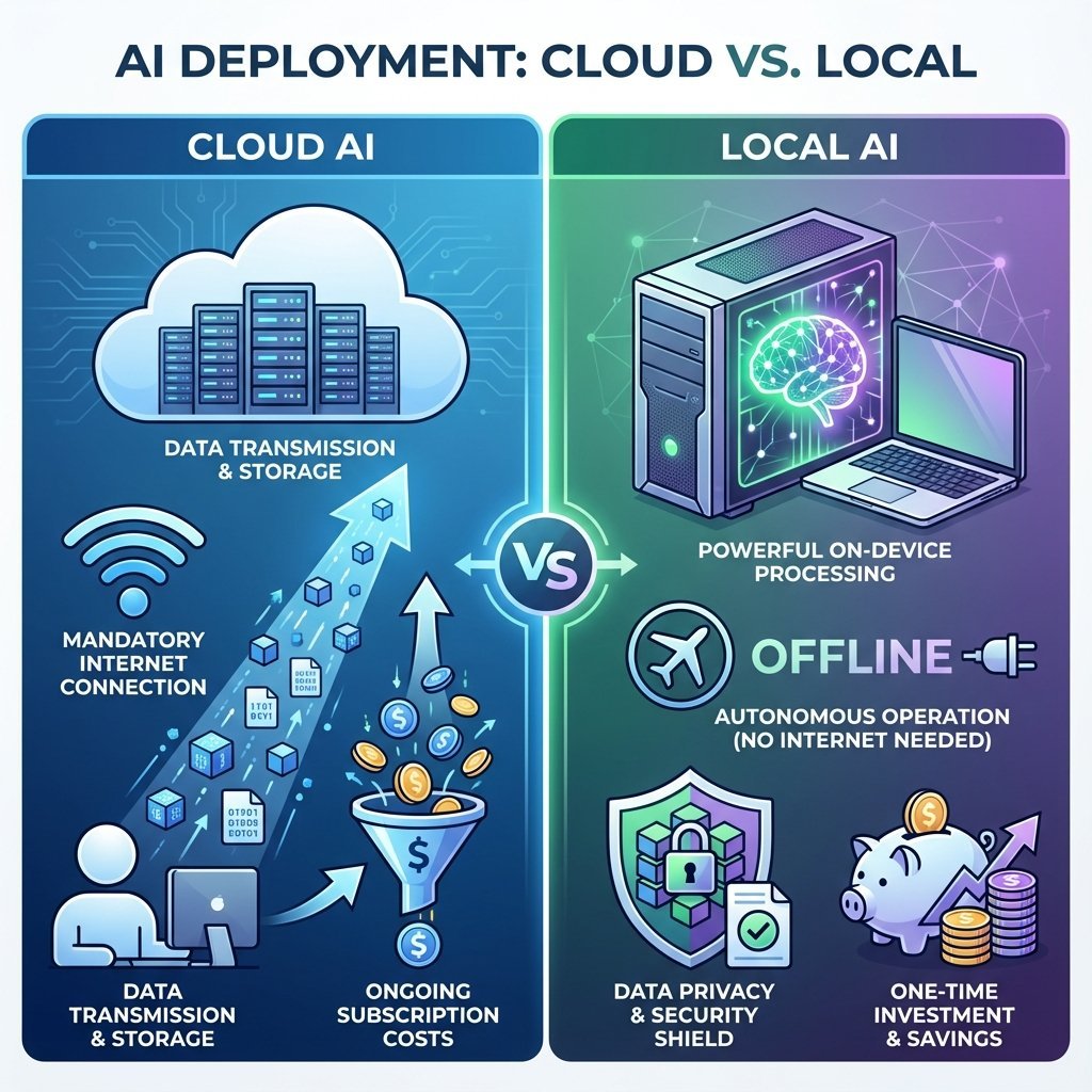 Comparatif de l&rsquo;IA locale avec l&rsquo;IA cloud