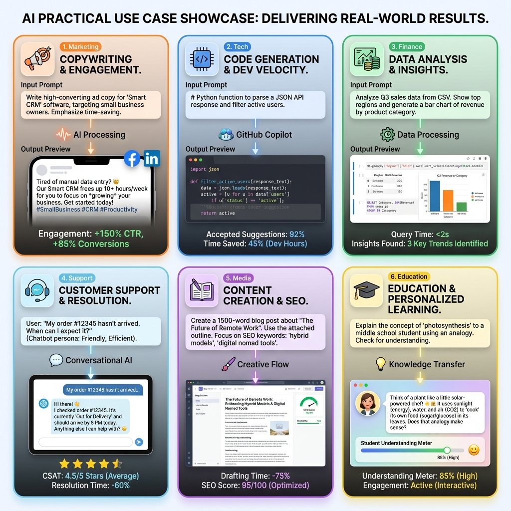 Exemples visuels de les cas d&rsquo;usage pratiques du prompt engineering pour optimiser les interactions avec les modèles de langage