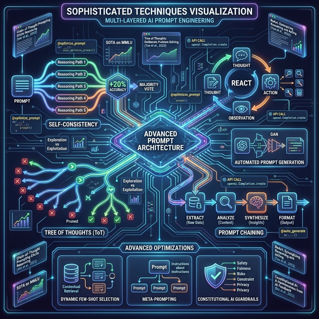 Exemples visuels de les techniques avancées de prompt engineering pour optimiser les interactions avec les modèles de langage
