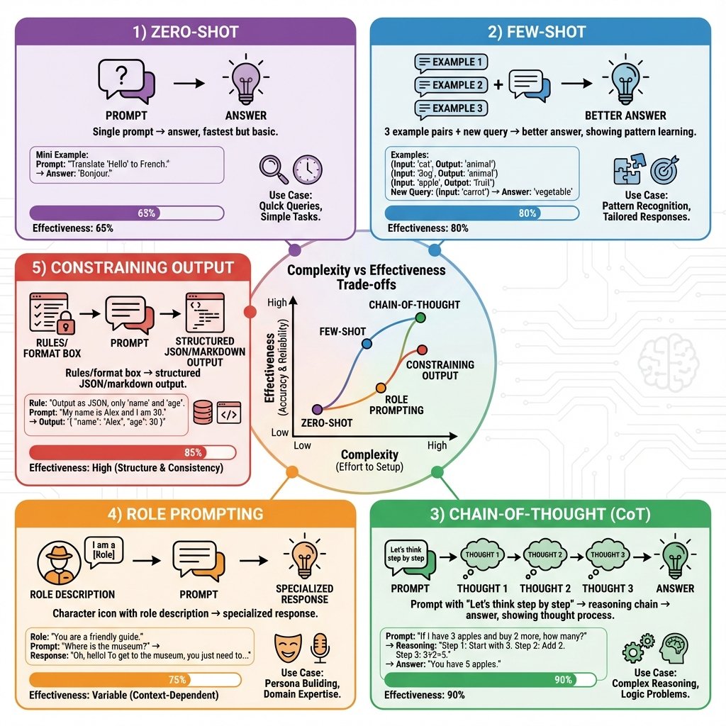 Exemples visuels de les techniques fondamentales pour optimiser les interactions avec les modèles de langage