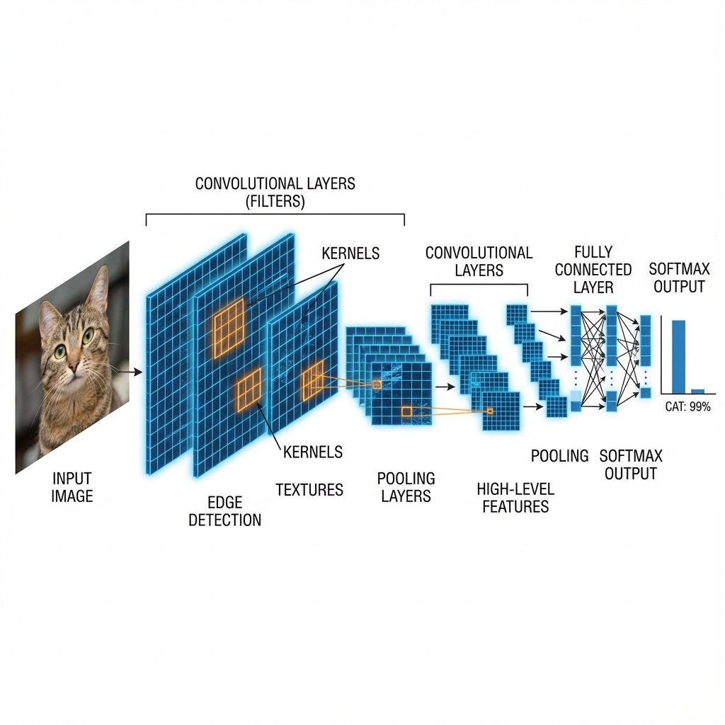 CNN Convolution Visualization Schéma d’une convolution 2D avec kernel et feature maps