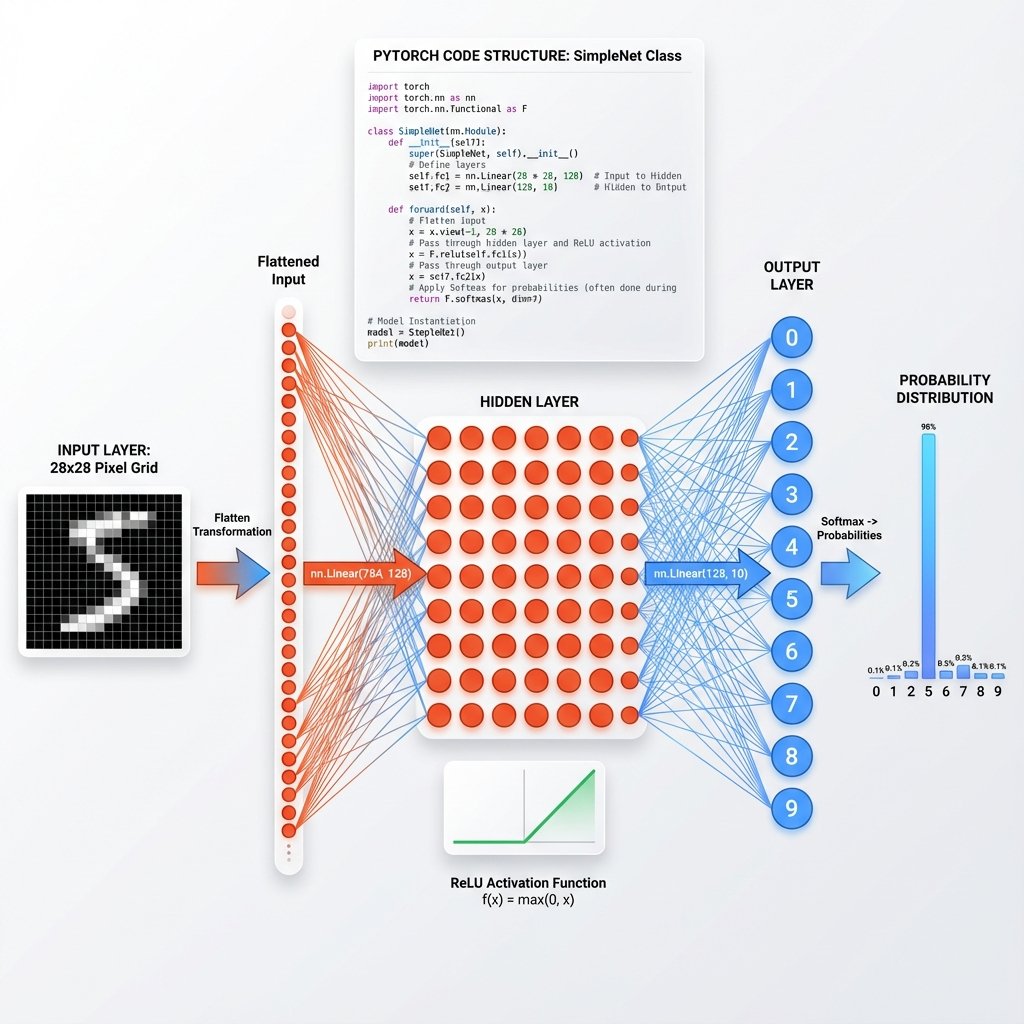 Architecture nn.Module Schéma d’un réseau de neurones simple avec layers